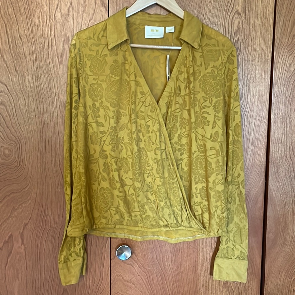 Maeve by Anthropologie NWT Collared Long Sleeved Top